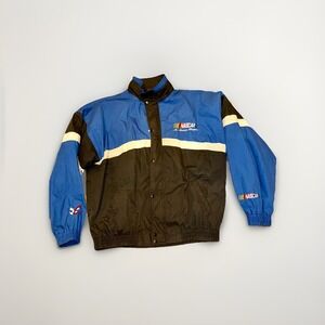 Vintage NASCAR Racing Jacket XXL Chase Authentics Blue Black Embroidered Y2K